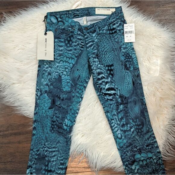 NWT Rag & Bone Peacock Print Legging jeans - Picture 10 of 11